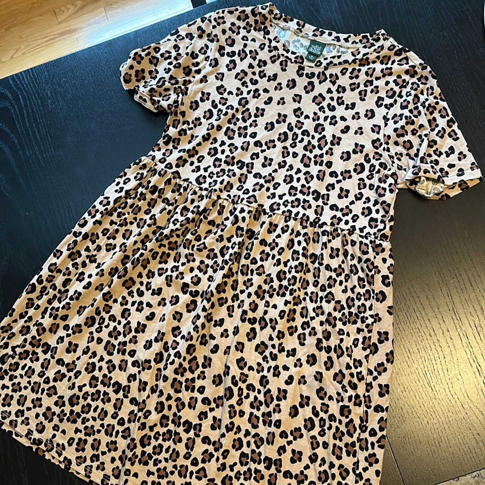 Size XS leopard print cotton t-shirt dress